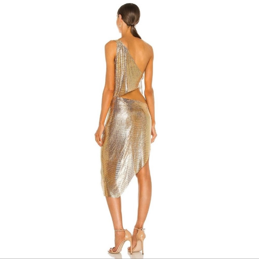 Bronx and Banco Dress Xenia One Shoulder Chainmail in Gold medium🥰SOLD - Picture 8 of 13